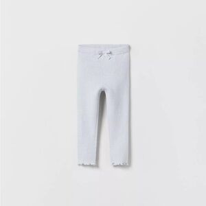 Zara Kids Light Blue Ribbed Leggings